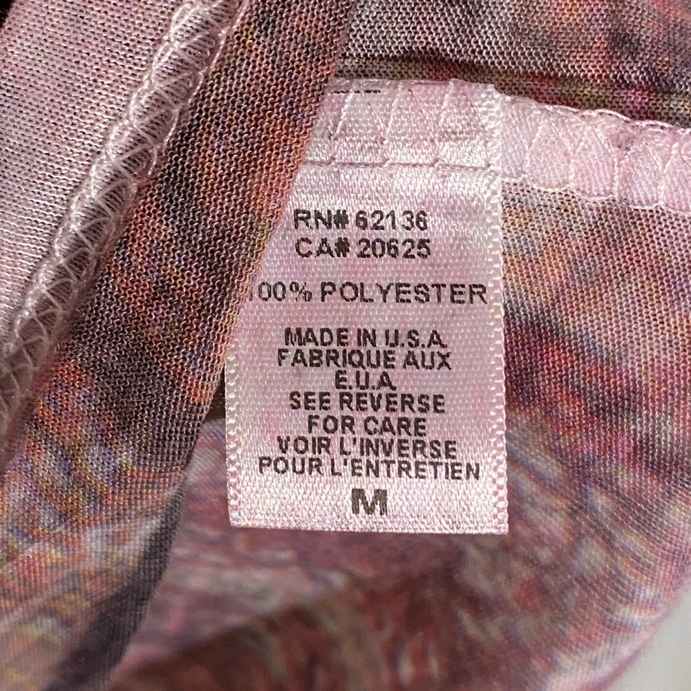 Y2K Guess Crystal Peace Sign Semi Sheer Tee USA MADE Medium - Picture 5 of 5